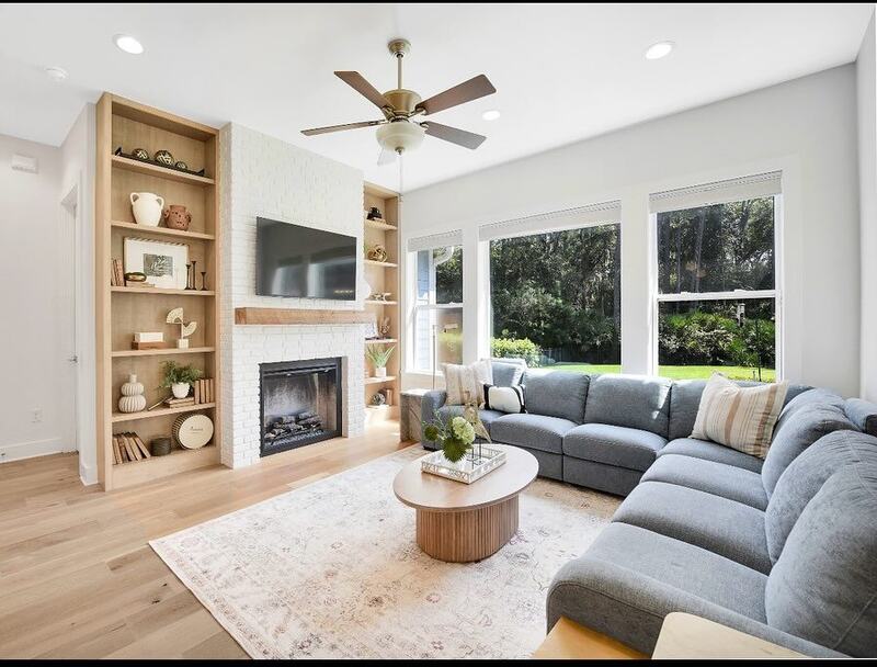 Staged family room by Beck & Co. Design